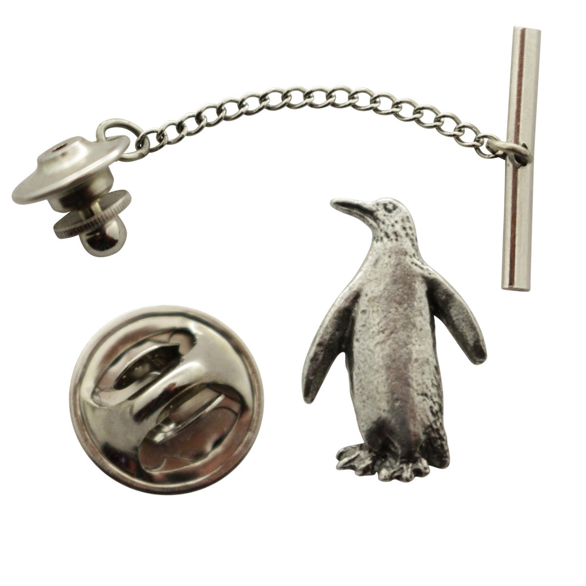 Penguin Tie Tack ~ Antiqued Pewter ~ Tie Tack or Pin ~ Antiqued Pewter Tie Tack or Pin ~ Sarah's Treats & Treasures